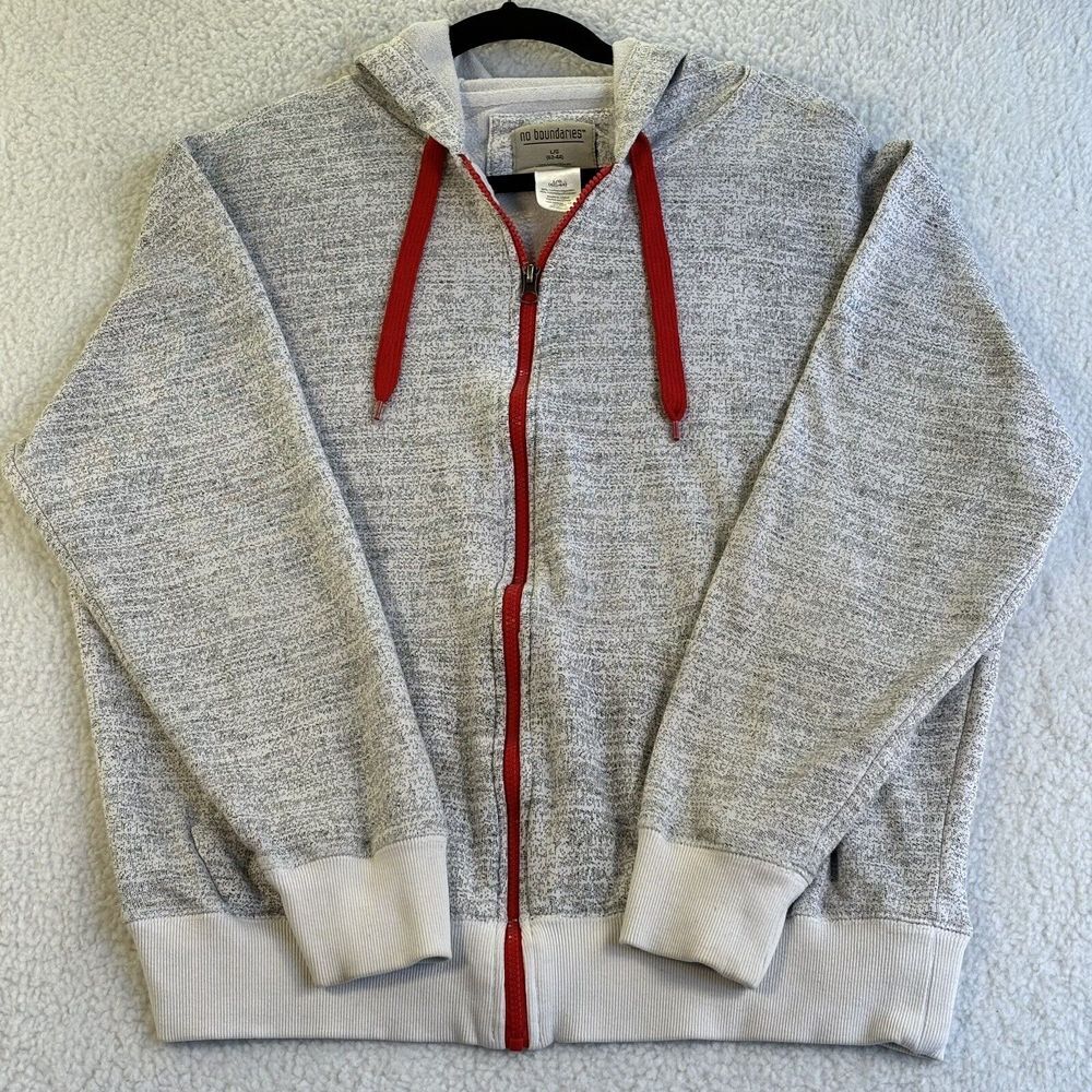 No Boundaries Size Large (42-44) Hoodie Sweatshirt White Style: NM33Y101 Cotton